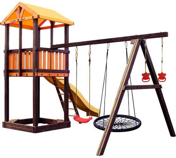 Игровой комплекс (ИК) Perfetto Sport «Pitigliano-3» + качели Паутина СГ000004974