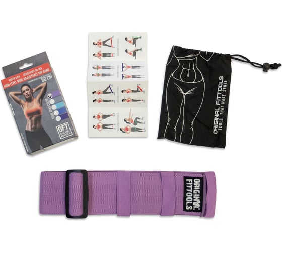 Регулируемый мини-эспандер Original FitTools фиолетовый FT-HIPBND-PP