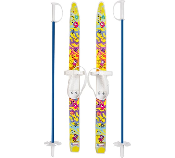 Детские лыжи Cicle Лыжики пыжики Чижики, 75 см, с палками 75 см 4630035334243