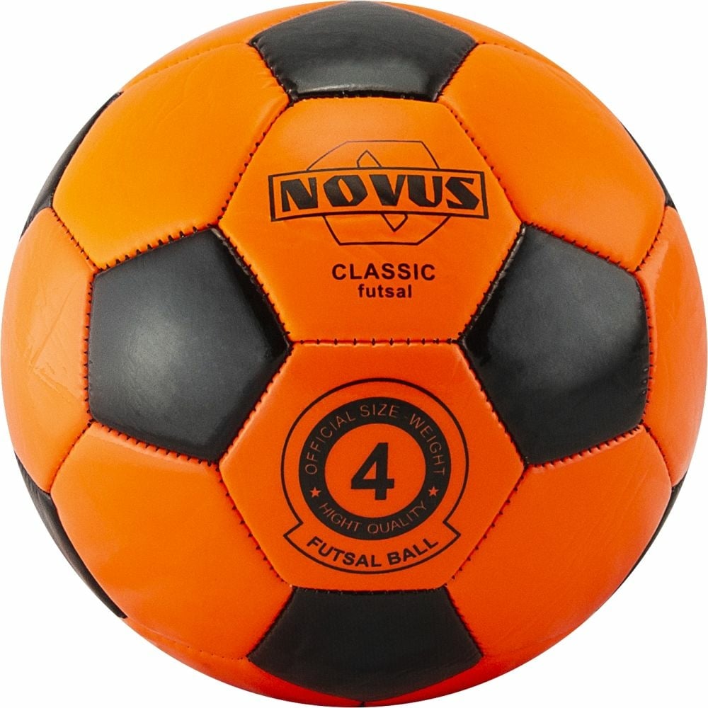 Футбольный мяч ATEMI Novus CLASSIC FUTSAL, PVC foam, оранжевый/чёрный, р.4,  00-00004638 - выгодная цена, отзывы, характеристики, фото - купить в Москве  и РФ