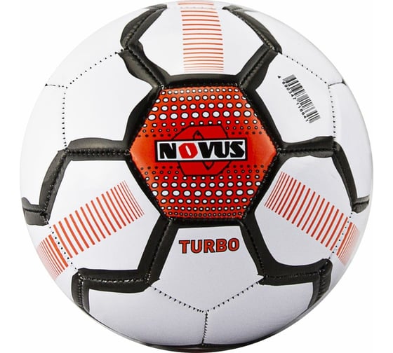 Футбольный детский мяч ATEMI Novus TURBO, PVC, белый/чёрный/оранжевый, р.3, 00-00004639