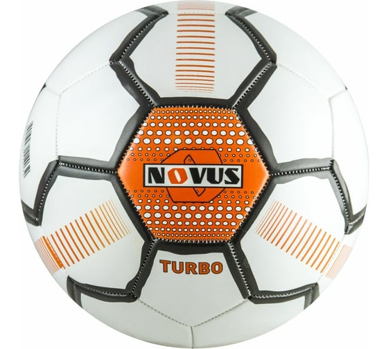 Футбольный детский мяч ATEMI Novus TURBO, PVC, белый/чёрный/оранжевый, р.3, 00-00004639