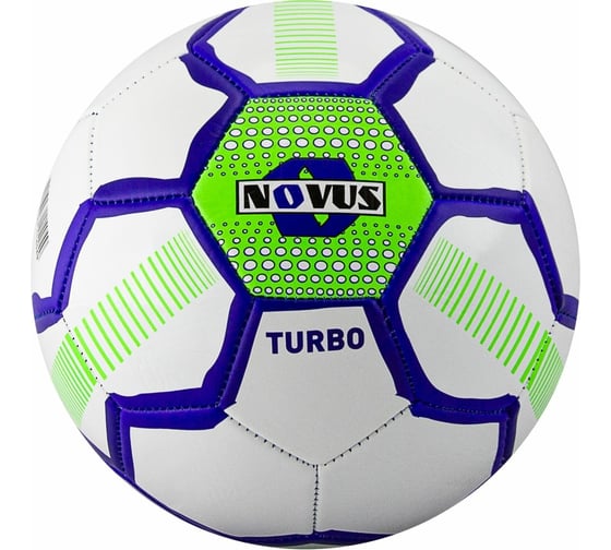 Футбольный детский мяч ATEMI Novus TURBO, PVC, белый/синий/салатовый, р.5, 00-00002287