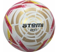 Футбольный мяч ATEMI АТЕМИ BEST р.5, белый/золотой/красный 00-00007030