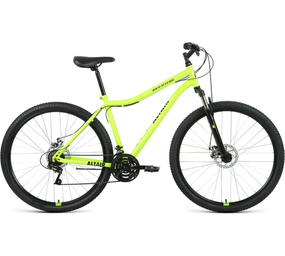 Велосипед ALTAIR MTB HT 29 2.0 29 D, 21 скорость, рост 19, 2001, ярко-зеленый/черный RBKT1M19G003 1