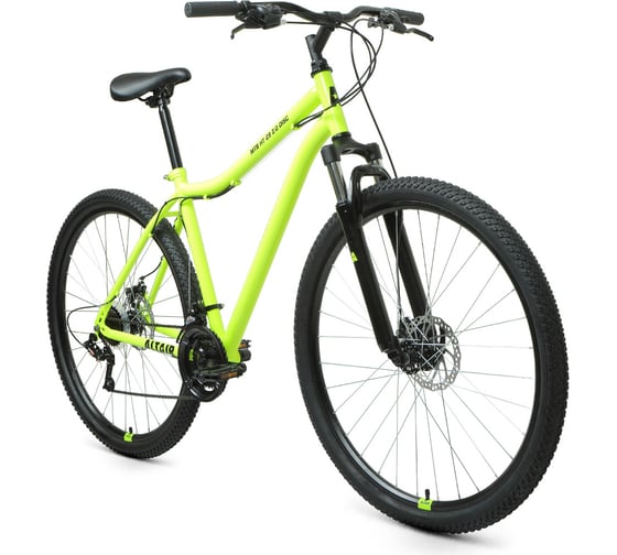 Велосипед ALTAIR MTB HT 29 2.0 29 D, 21 скорость, рост 19, 2001, ярко-зеленый/черный RBKT1M19G003