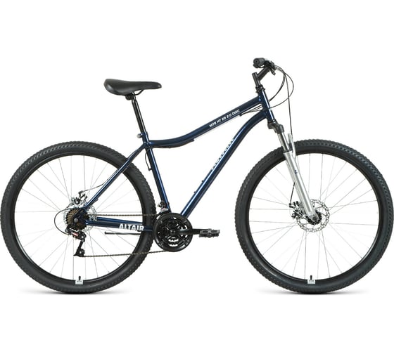 Велосипед ALTAIR MTB HT 29 2.0 29 D, 21 скорость, рост 17, 2020-2021г, темно-синий/серебристый RBKT1M19G002