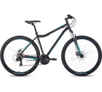Велосипед FORWARD SPORTING 29 2.0 disc, 21 скорость, рост 19, 2020-2021г, черный/бирюзовый RBKW1M19G014