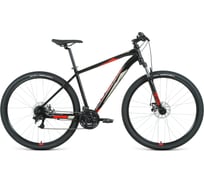Велосипед FORWARD APACHE 29 2.2 S disc, 21 скорость, рост 19, черный/красный RBKW1M39GS07