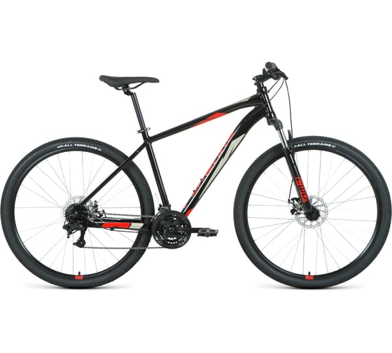 Велосипед FORWARD APACHE 29 2.2 S disc, 21 скорость, рост 19, черный/красный RBKW1M39GS07