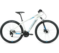 Велосипед FORWARD APACHE 29 3.2 disc, 21 скорость, рост 21, 2020-2021г, серый/синий RBKW1M39G029