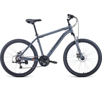 Велосипед FORWARD HARDI 26 2.1 disc, 21 скорость, рост 18, серый матовый/черный RBKW1M66Q016