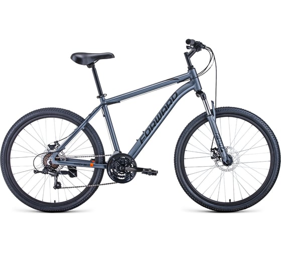 Велосипед FORWARD HARDI 26 2.1 disc, 21 скорость, рост 18, серый матовый/черный RBKW1M66Q016