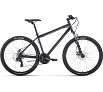 Велосипед FORWARD SPORTING 27.5 2.0 disc, 21 скорость, рост 17, 2020-2021г, темно-серый/черный RBKW1MN7Q011