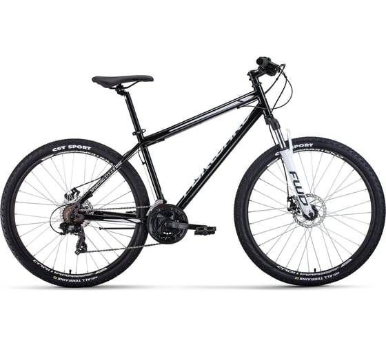 Велосипед FORWARD SPORTING 27.5 2.0 disc, 21 скорость, рост 17, 2020-2021г, черный/белый RBKW1MN7Q010 1