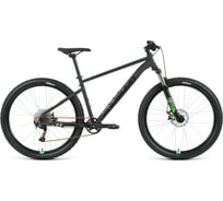 Велосипед Forward SPORTING 27.5 XX, 9 скоростей, рост 17, черный матовый/ярко-зеленый RBKW1M179011