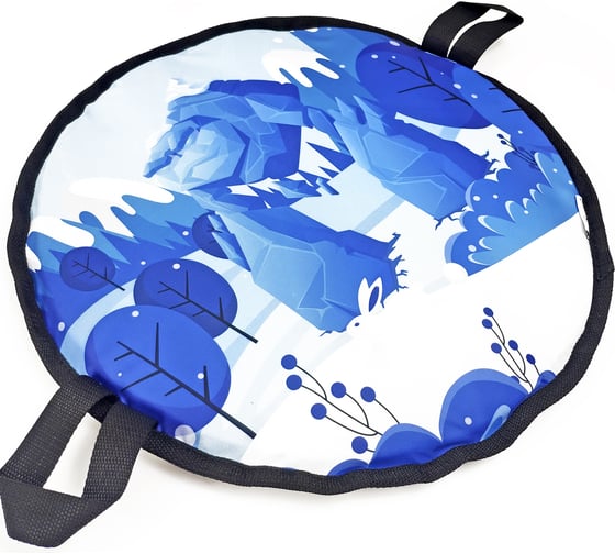 Мягкая круглая ледянка с ручками Hotenok Зимний Лес d50 см ledtray_1zimles