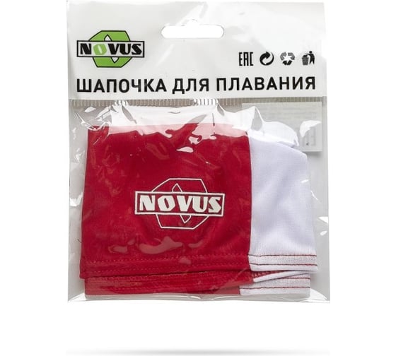 Шапочка для плавания ATEMI NOVUS, полиэстер, красный/белый, NPC-41 00-00001509