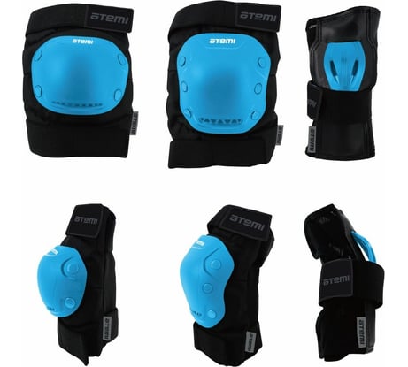 Набор защиты для подростков ATEMI голубой/черный, размер М, 9-15 лет, APRS02BM 00-00007505