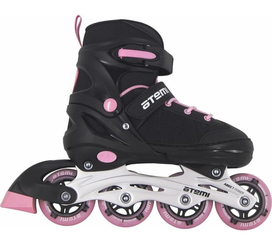 Раздвижные ролики ATEMI, L (38-41), PU72, 82A, ABEC-7 Carbon, SB, черный/розовый, AIS01AL 00-00006943