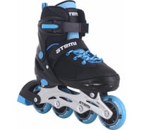 Раздвижные ролики ATEMI, L (38-41), PU72, 82A, ABEC-7 Carbon, SB, черный/синий, AIS01BL 00-00006940