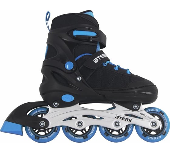 Раздвижные ролики ATEMI, S (30-33), PU64, 82A, ABEC-7 Carbon, SB, черный/синий, AIS01BS 00-00006938