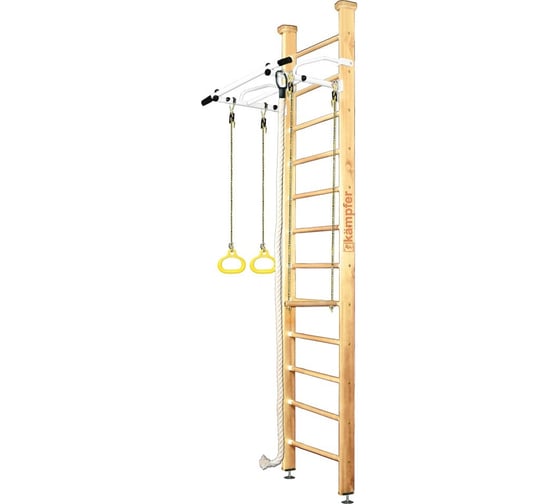 Шведская стенка Kampfer Helena Ceiling №1, натуральный, высота 3 м, белый, турник K01404006 1