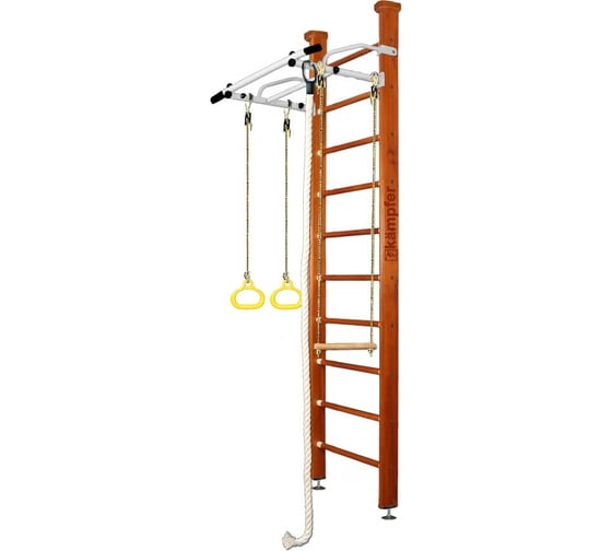 Шведская стенка Kampfer Helena Ceiling №4, вишневый, стандарт, белый антик, турник K01404019 1