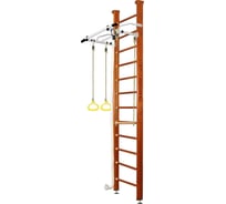 Шведская стенка Kampfer Helena Ceiling №4, вишневый, высота 3 м, белый антик, турник K01404017