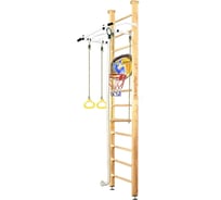 Шведская стенка Kampfer Helena Ceiling Basketball Shield №0, без покрытия, высота 3 м, белый, турник K06547002