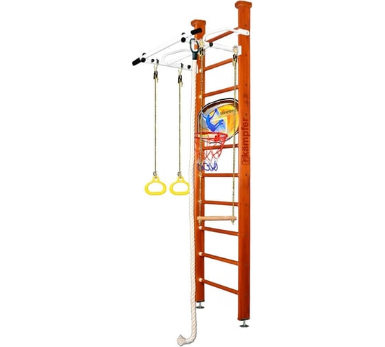 Шведская стенка Kampfer Helena Ceiling Basketball Shield №4, вишневый, стандарт, белый, турник K06547020
