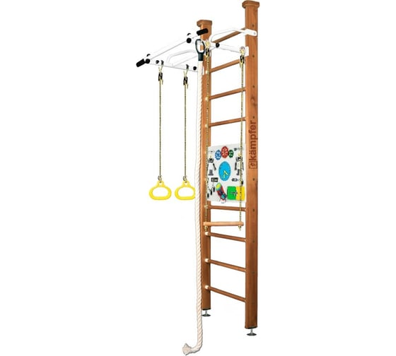 Шведская стенка Kampfer Helena Ceiling Busyboard №2, ореховый, стандарт, бизиборд, белый K08555003 1