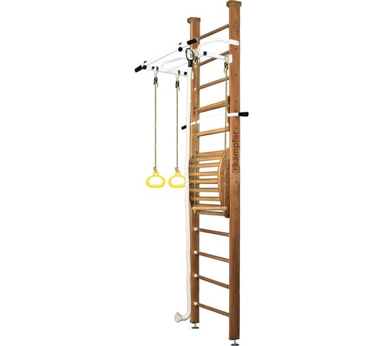 Шведская стенка Kampfer Helena Maxi Ceiling №2, ореховый, высота 3м, белый, турник K01405010 1