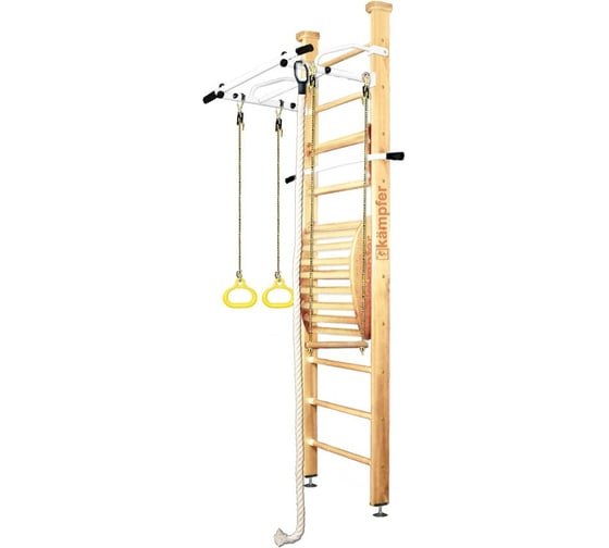 Шведская стенка Kampfer Helena Maxi Ceiling №1, натуральный, стандарт, белый, турник K01405008 1