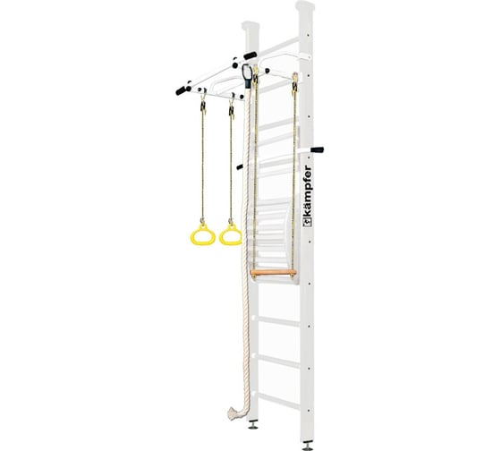 Шведская стенка Kampfer Helena Maxi Ceiling №6, жемчужный, высота 3м, белый, турник K01405026