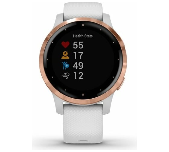 Часы Garmin vivoactive 4S, GPS, Wi-Fi, White/Rose Gold, E.EU 010-02172-23