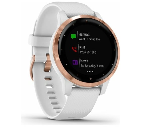 Часы Garmin vivoactive 4S, GPS, Wi-Fi, White/Rose Gold, E.EU 010-02172-23