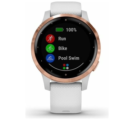 Часы Garmin vivoactive 4S, GPS, Wi-Fi, White/Rose Gold, E.EU 010-02172-23