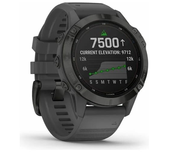 Часы Garmin fenix 6 Pro Solar - Black with Slate Gray Band 010-02410-11