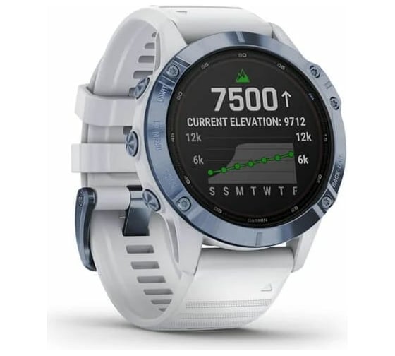 Часы Garmin Fenix 6 Pro Solar - Mineral Blue with Whitestone Band 010-02410-19