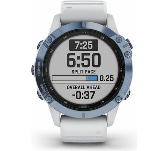 Часы Garmin Fenix 6 Pro Solar - Mineral Blue with Whitestone Band 010-02410-19