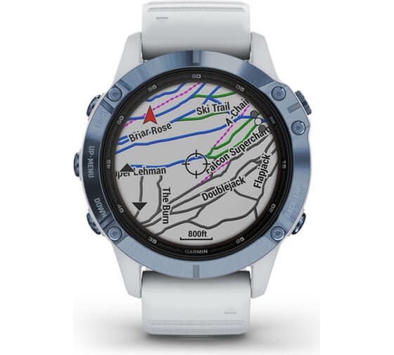Часы Garmin Fenix 6 Pro Solar - Mineral Blue with Whitestone Band 010-02410-19