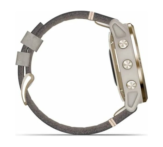 Часы Garmin fenix 6S Pro Solar - Light Gold with Shale Suede Band 010-02409-26