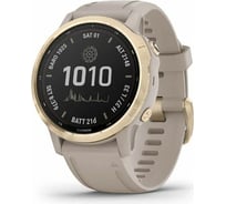 Часы Garmin fenix 6S Pro Solar - Light Gold with Light Sand Band 010-02409-11