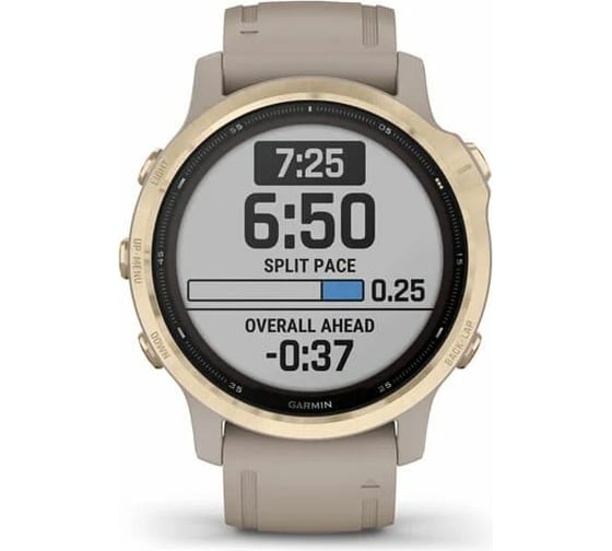 Часы Garmin fenix 6S Pro Solar - Light Gold with Light Sand Band 010-02409-11