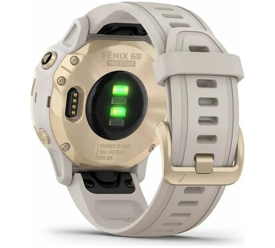 Часы Garmin fenix 6S Pro Solar - Light Gold with Light Sand Band 010-02409-11
