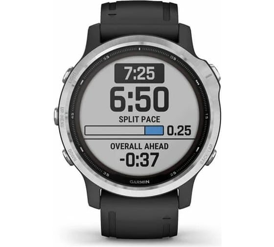 Часы Garmin fenix 6S Solar – Silver with Black Band 010-02409-00