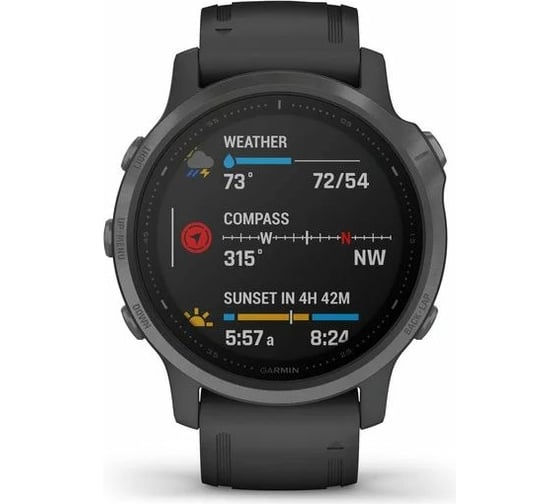 Часы Garmin fenix 6S Sapphire Carbon Grey DLC w/Blk Band GPS Watch EMEA 010-02159-25