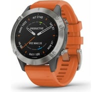 Часы Garmin fenix 6 Sapphire Ti Gray w/Orange Band GPS EMEA 010-02158-14