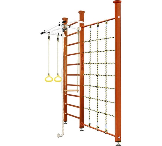 Шведская стенка Kampfer Winner Ceiling, №4 вишневый, стандарт, белый, турник K03993020